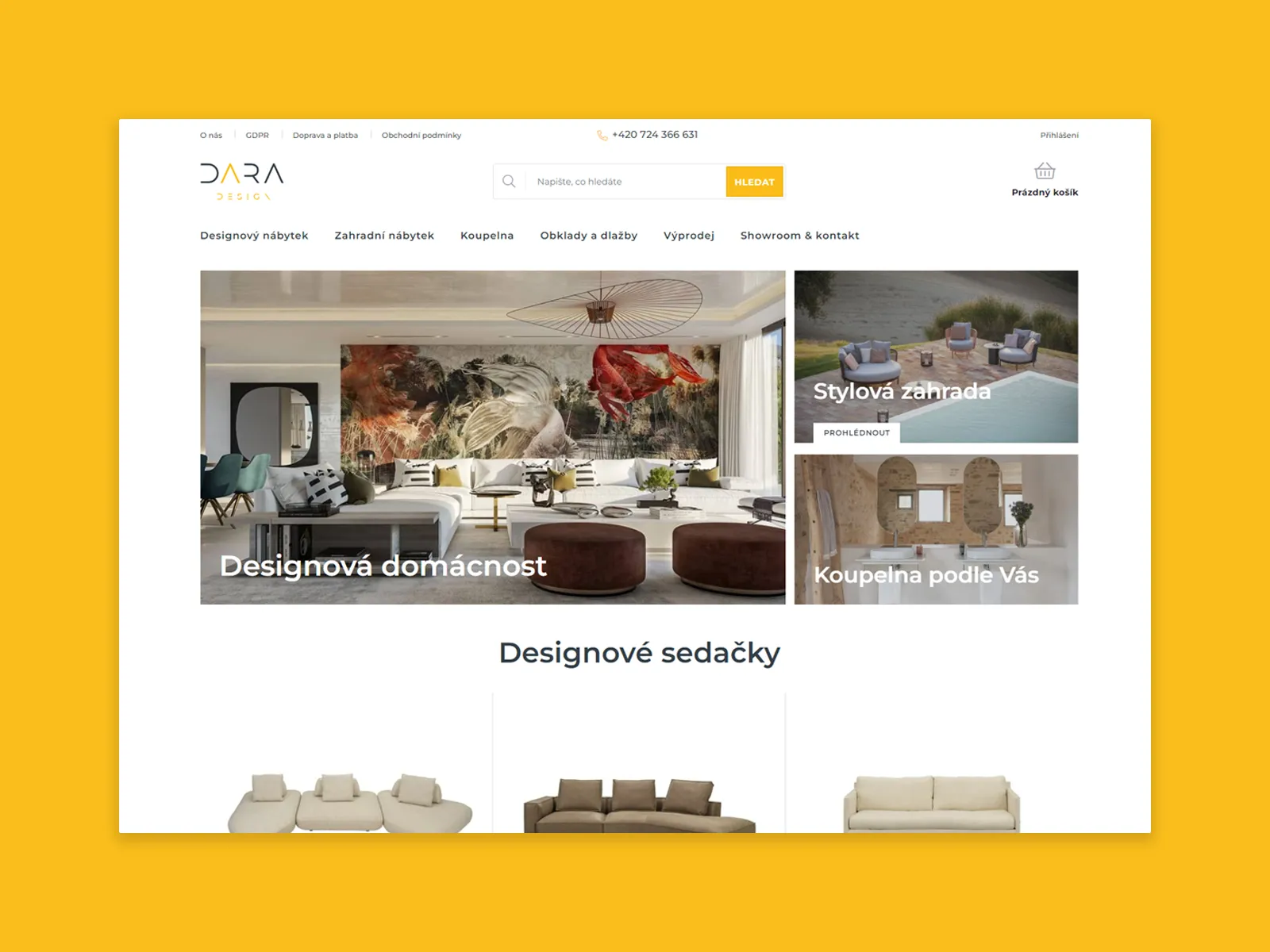 Tvorba designového eshopu DARA DESIGN